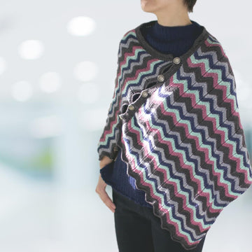 Colorful waves poncho