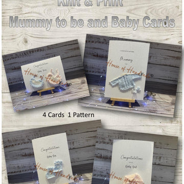 Knit & Print Mummy To Be Baby Boy Girl Twins Knitting Pattern Make Your Own Card PDF Instant Download