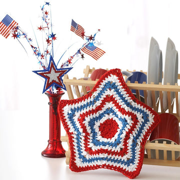 Stars and Stripes Dishcloth in Lily Sugar 'n Cream Stripes