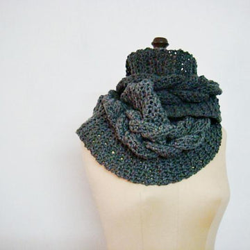 Crochet Cabled Infinity Loop Scarf Cowl