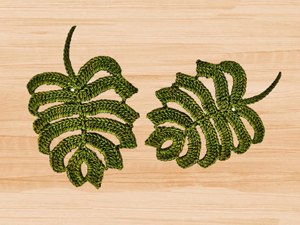 Crochet Leaf Coaster Pdf + Video Tutorials