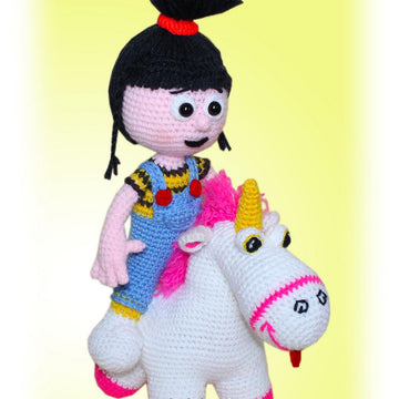 Agnes and the Unicorn Crochet Pattern, Doll Crochet Pattern, Cute Unicorn Crochet Pattern, Girl Crochet Pattern