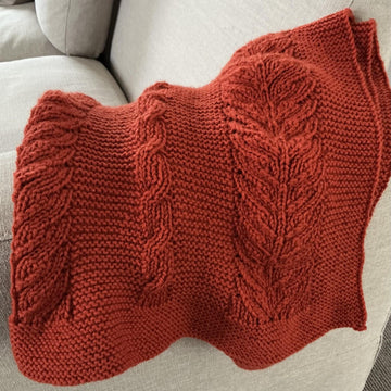 Reversible Cable and Lace Baby Blanket BJ87