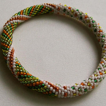 Little Dots and Spirals Bead Crochet Bangle