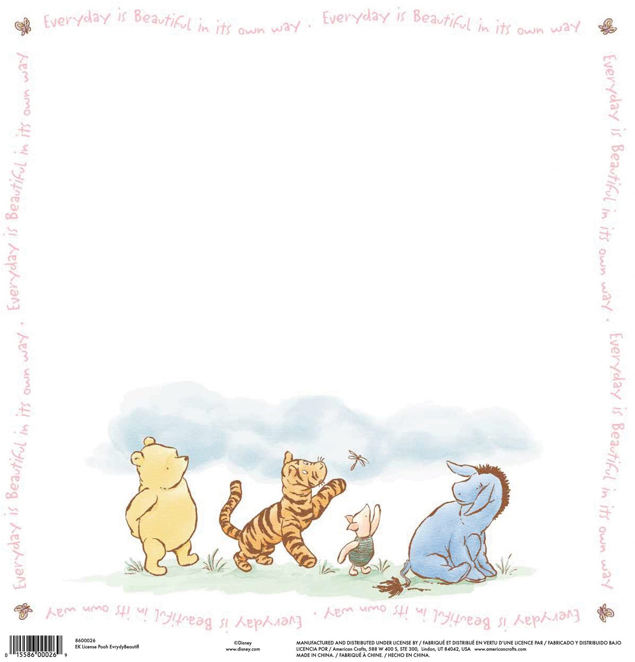 EK Success EK Disney Single-Sided Cardstock 12"X12" 25/Pkg - Pooh Everyday Beautiful