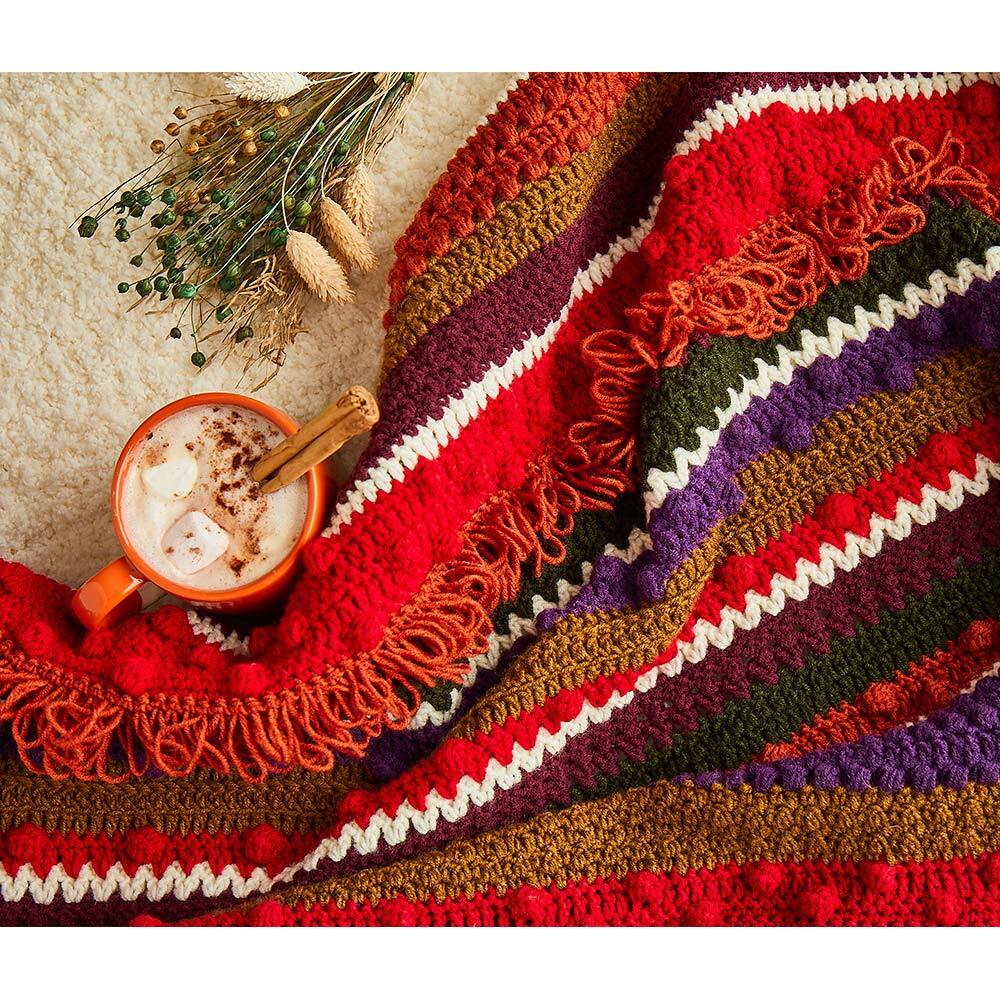 Hayfield Soft Twist Winter Berries Blanket CAL