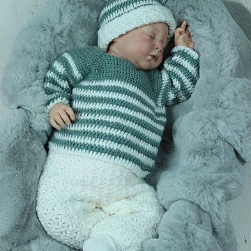 Crochet pattern baby jumer/sweater, trousers and hat #371