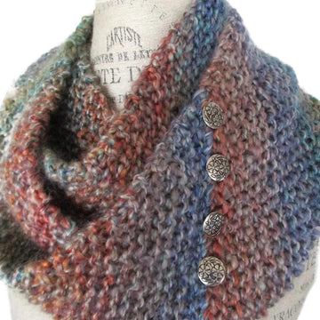 Homespun Knit Cowl Infinity Scarf