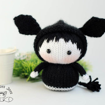 Black Angus Cow Doll named Lexi. Toy from the Tanoshi series.