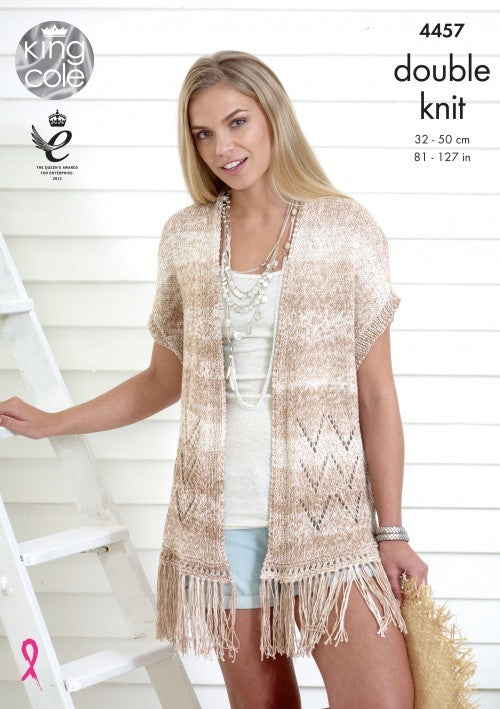 Ladies Cardigan and Waistcoat in King Cole Vogue DK - 4457 - Leaflet