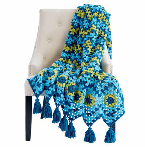 Waving To Granny Crochet Blanket in Caron One Pound - Downloadable PDF