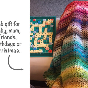 Rainbow V-stitch Stripe Blanket