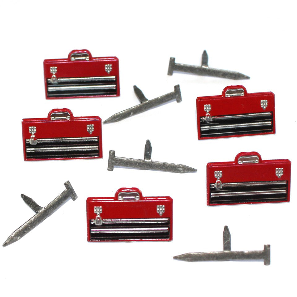 Eyelet Outlet Shape Brads 12/Pkg - Tool Box & Nails