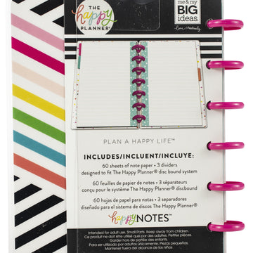 Happy Planner Mini Notebook W/60 Sheets - Live Colorfully, Lined