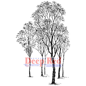 Deep Red Stamps Deep Red Cling Stamp 2"X3.2" - Winter Trees