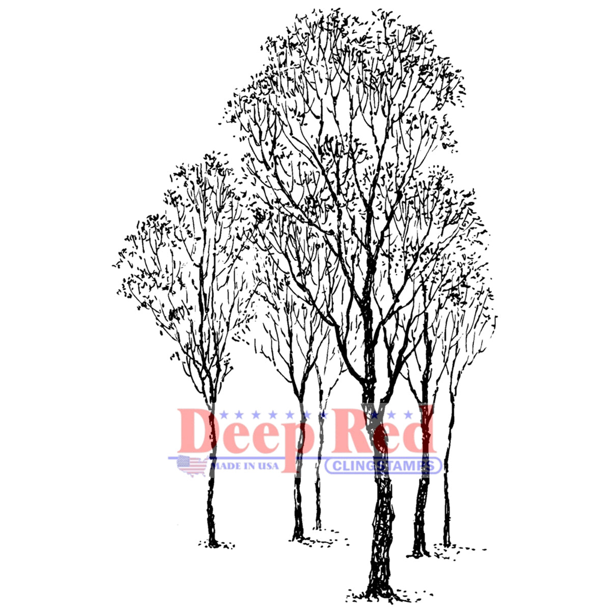Deep Red Stamps Deep Red Cling Stamp 2"X3.2" - Winter Trees
