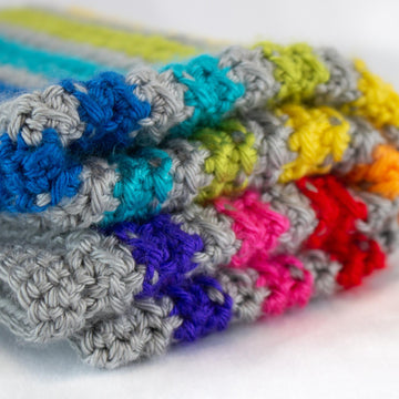 Rainbow Even Moss Crochet Stitch
