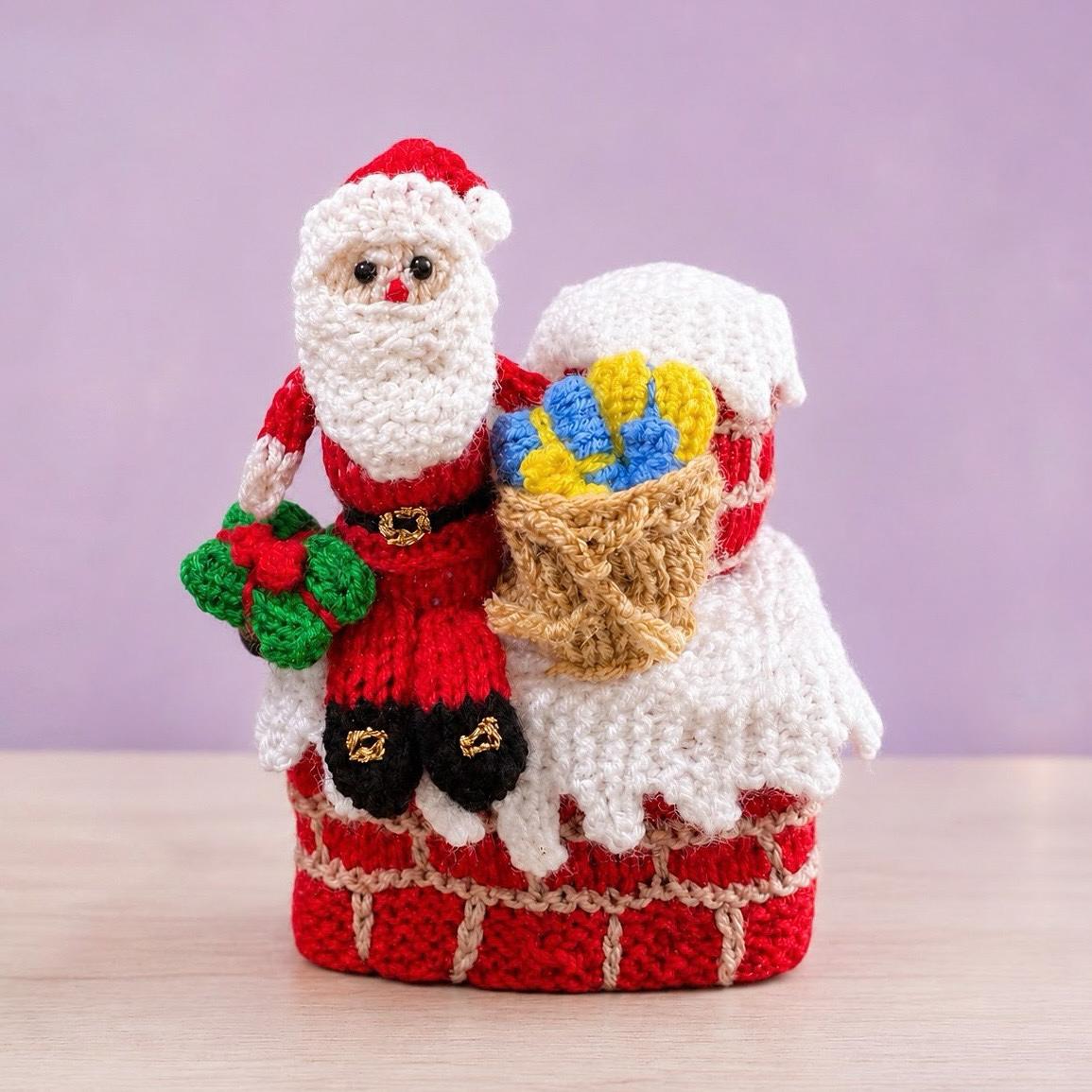 Christmas Santa Chimney Roof choc orang box cover
