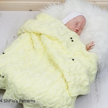 246- Owl Cable Baby Blanket Knitting Pattern #246