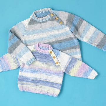 Poppet Jumper - Free Knitting Pattern For Babies in Paintbox Yarns Baby DK Prints by Paintbox Yarns