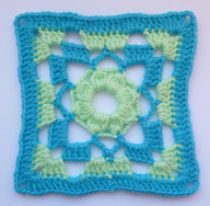 Crochet Granny Square Afghan Block Motif LD-0112
