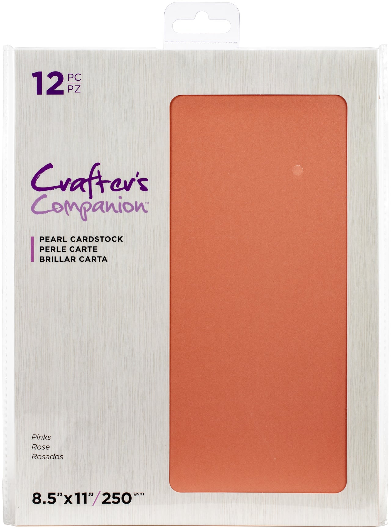 Crafter's Companion 8.5"X11" Pearl Cardstock 12/Pkg - Pink