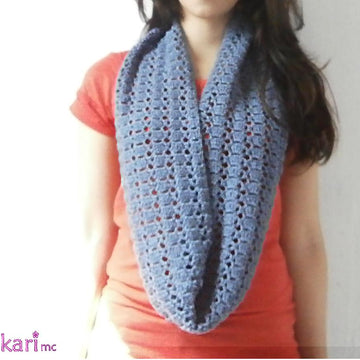 Lacy crochet infinity scarf Pattern _ C08