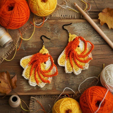 Crochet Oyster Earrings Pattern | PDF Photo & Video Tutorial | Easy Crochet Jewelry
