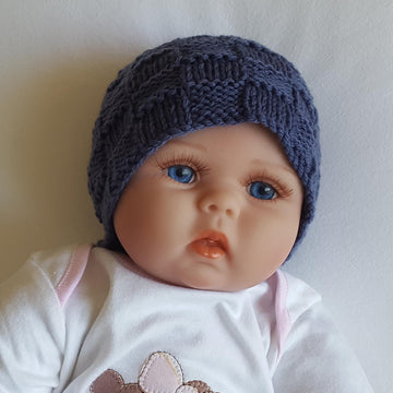 Corey - babies seamed block stitch hat