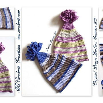 Crochet Hat Pixie POM POM