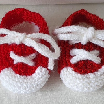 Georgia - Garter stitch shoes with i-cord laces