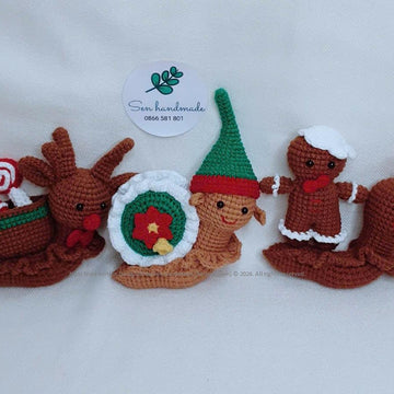 Ginger bread Snail- Crochet pattern- PDF file- English