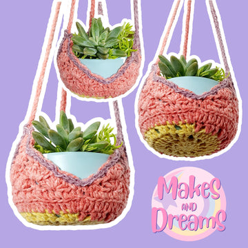Crochet Plant Hanger Pattern Beginner Hanging Pot Holder DIY Easy Indoor Plant Holder Crochet Handmade Home Decor Pattern Macrame Style Look