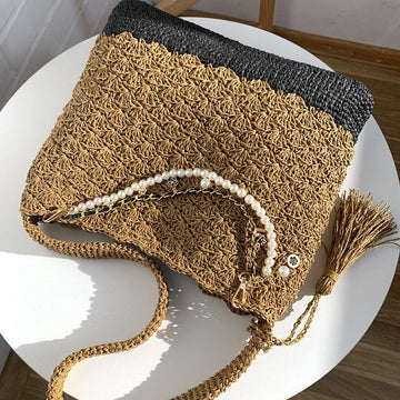 Two-Tone Raffia Hobo Bag Crochet Pattern