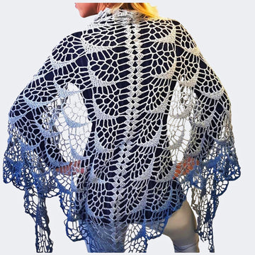 Crochet Pattern Triangle Shawl BioTronik #1 | Geometric Crochet Shawl | Modern Wrap PDF