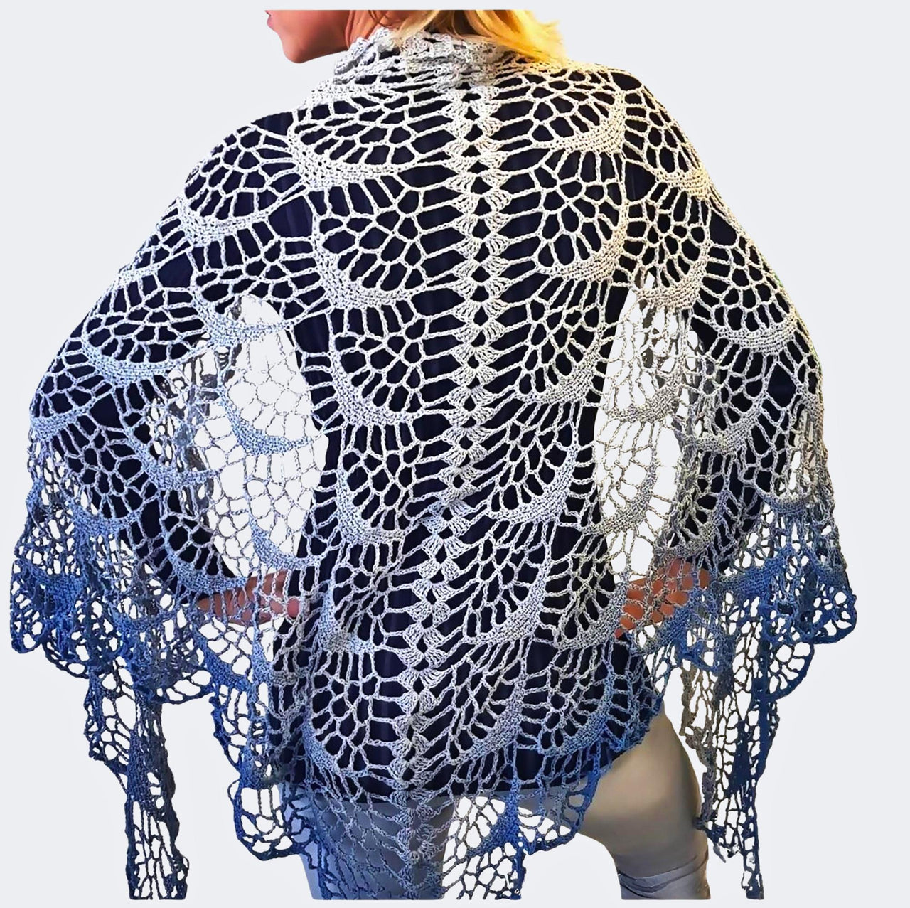 Crochet Pattern Triangle Shawl BioTronik #1 | Geometric Crochet Shawl | Modern Wrap PDF