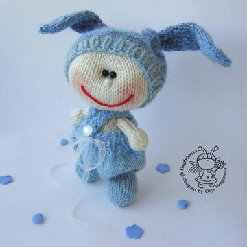 Pebble doll blue Bunny