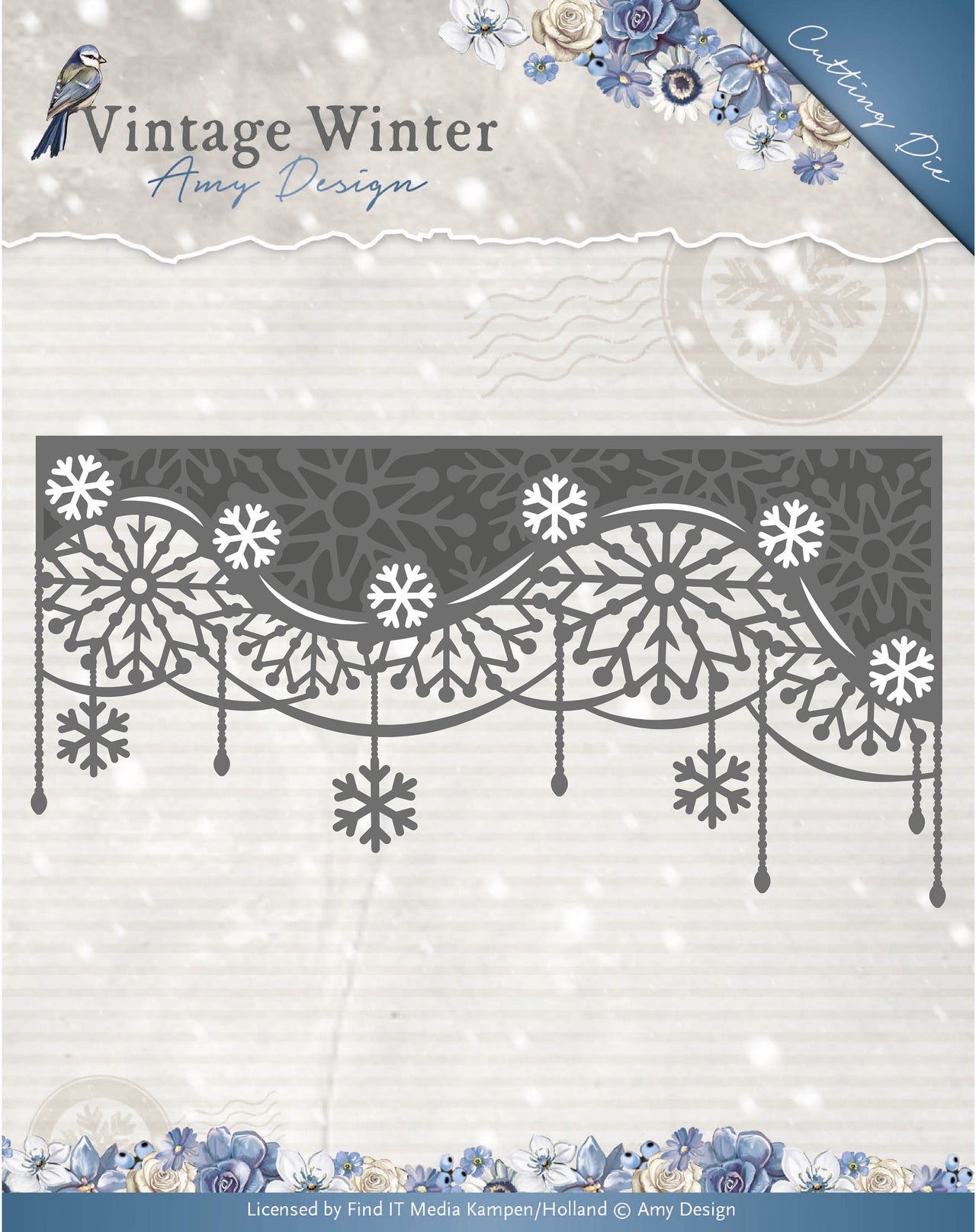 Find It Trading Amy Design Die - Edge Snowflake Swirl, Vintage Winter