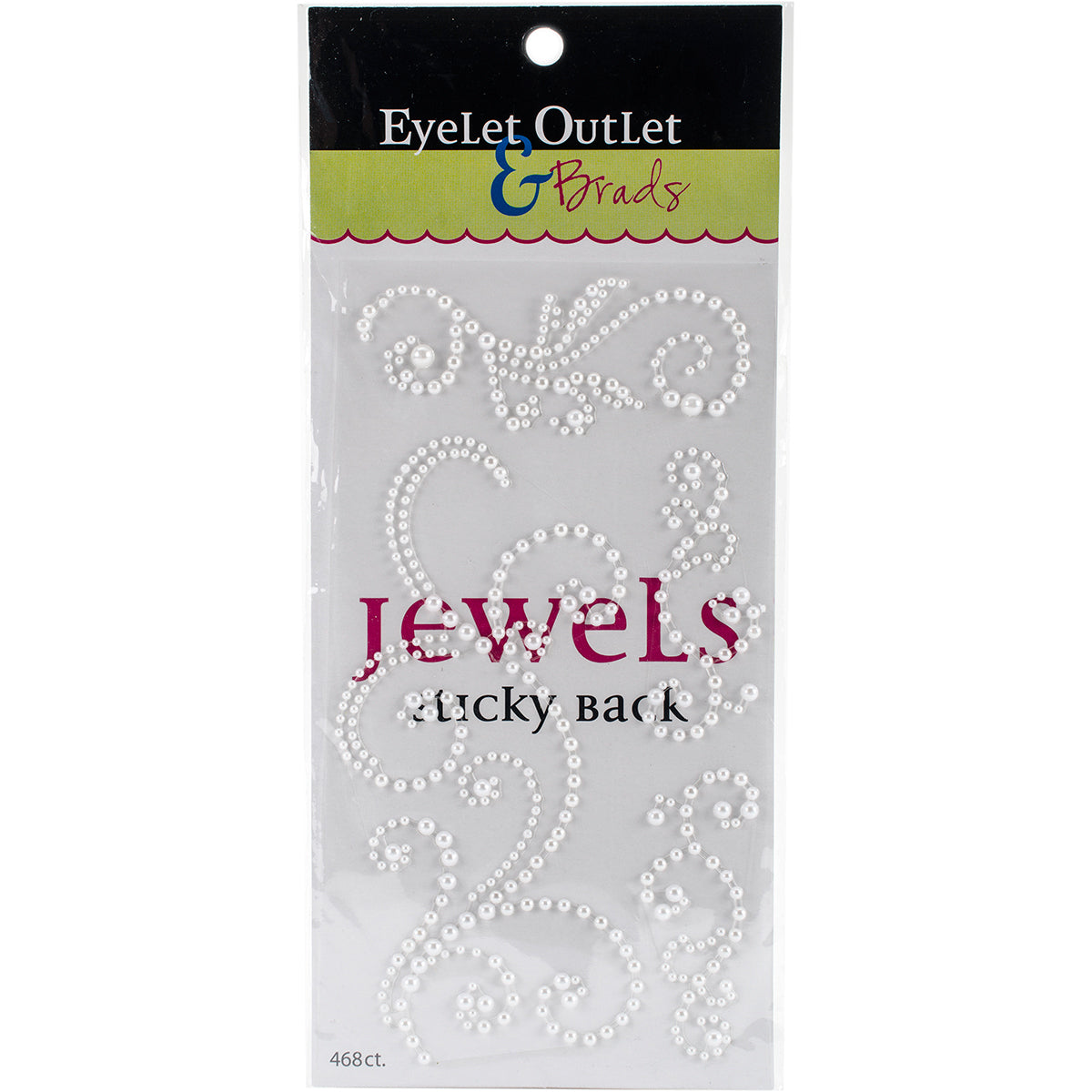 Eyelet Outlet Adhesive Pearl Swirls 468/Pkg - White