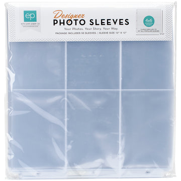 Echo Park Paper Photo Freedom Photo Sleeves Protectors 12"X12" 50/Pkg - (6) 4"X6" Horizontal Pockets