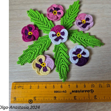 Floral table napkin Irish crochet lace 2