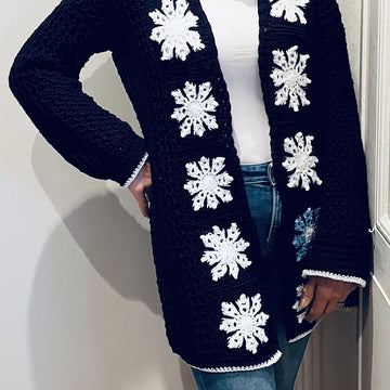 SNOWFLAKE CARDIGAN English USA & Dutch