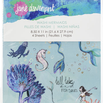 Spellbinders Jane Davenport Artomology Washi Sheets 4/Pkg - Washi Mermaids