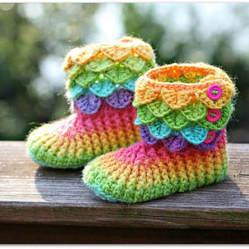 Dragon Slippers Crocodile Stitch Booties