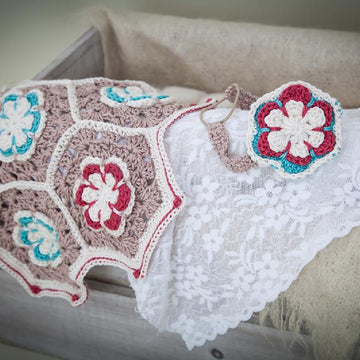 Flower Granny Hexagon Coverlet and Headband