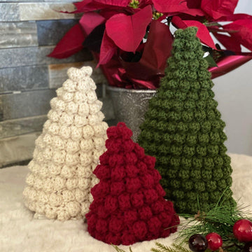 Bobble Stitch Christmas Tree Trio