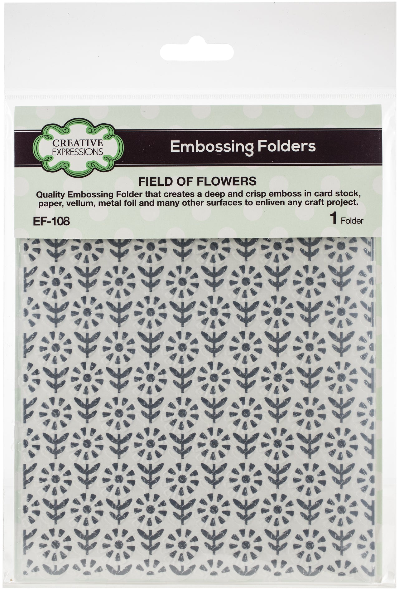 Creative Expressions Embossing Folder 5.75"X7.5" - Field Of Flowers