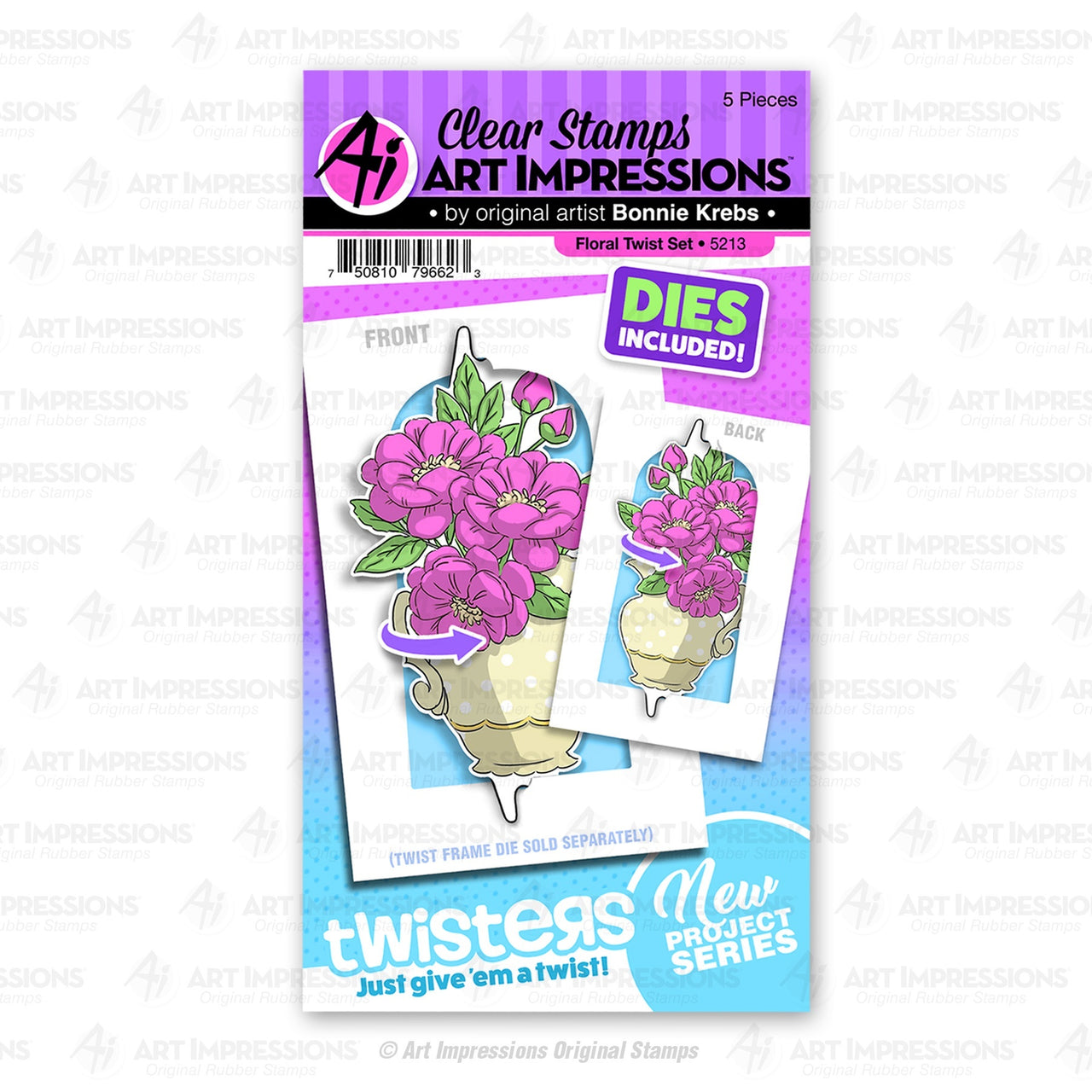 Art Impressions Twisters Stamp & Die Set - Floral Twist