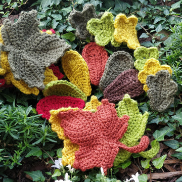 Fall Autumn amigurumi crochet Pumpkin Acorn Chestnut Leaves Maple Leaf Mushroom Pinecone Mouse Hedgehog Squirrel Garland bunting