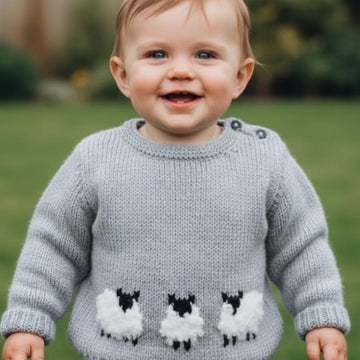 Aran Baby Sheep Sweater and Hat